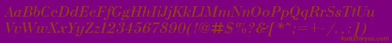 BodonicttItalic-fontti – ruskeat fontit violetilla taustalla