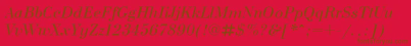 Fonte BodonicttItalic – fontes marrons em um fundo vermelho