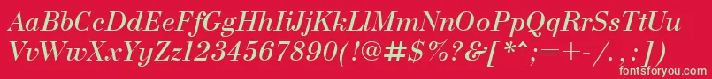 BodonicttItalic Font – Green Fonts on Red Background