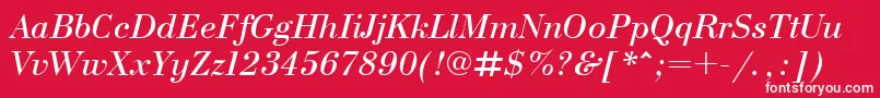 Fonte BodonicttItalic – fontes brancas em um fundo vermelho