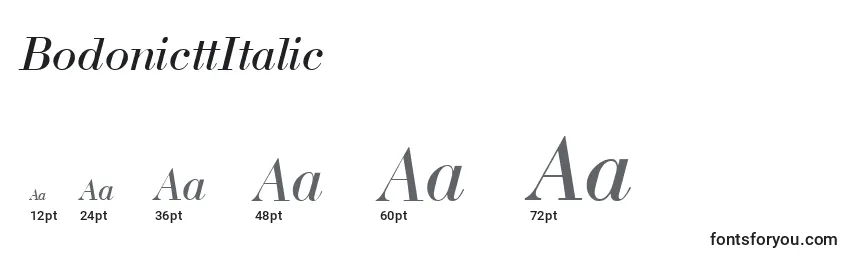 Размеры шрифта BodonicttItalic