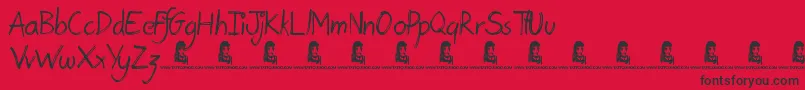 fuente PostcardFromMars – Fuentes Negras Sobre Fondo Rojo