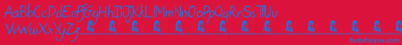 PostcardFromMars Font – Blue Fonts on Red Background