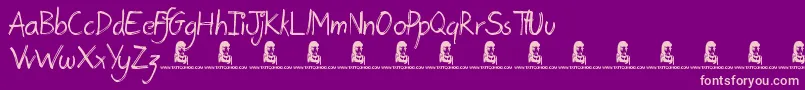 PostcardFromMars Font – Pink Fonts on Purple Background