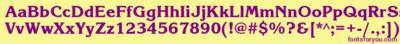 Korinnablackctt Font – Purple Fonts on Yellow Background