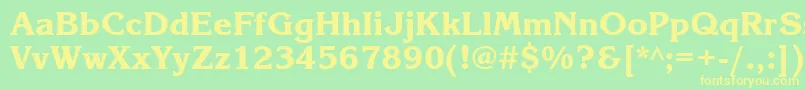 フォントKorinnablackctt – 黄色の文字が緑の背景にあります