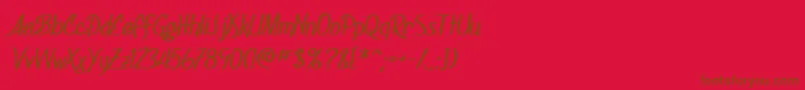 SfFoxboroScriptBold Font – Brown Fonts on Red Background