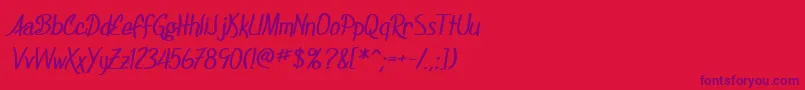 SfFoxboroScriptBold Font – Purple Fonts on Red Background