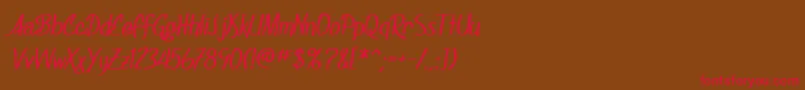 SfFoxboroScriptBold Font – Red Fonts on Brown Background