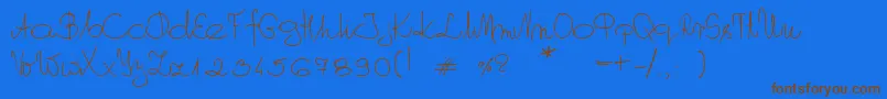 Шрифт MyOwnScript – коричневые шрифты на синем фоне