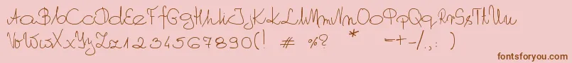 MyOwnScript Font – Brown Fonts on Pink Background