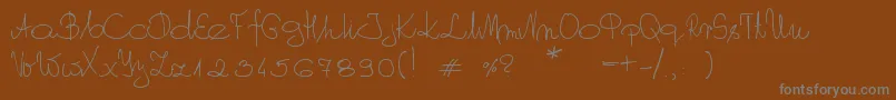 MyOwnScript-Schriftart – Graue Schriften auf braunem Hintergrund