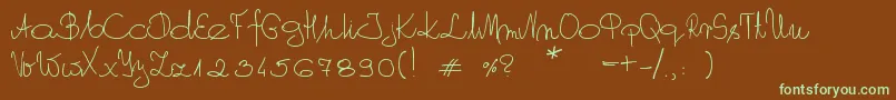Шрифт MyOwnScript – зелёные шрифты на коричневом фоне