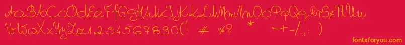 MyOwnScript Font – Orange Fonts on Red Background
