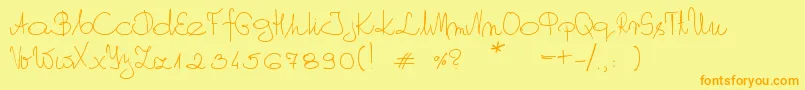 MyOwnScript-Schriftart – Orangefarbene Schriften auf gelbem Hintergrund