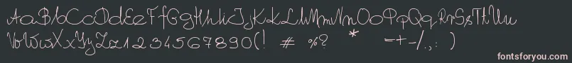 MyOwnScript Font – Pink Fonts on Black Background