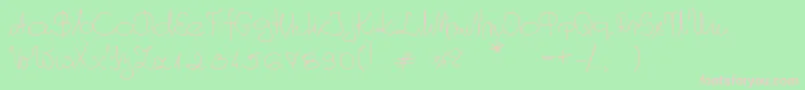 MyOwnScript Font – Pink Fonts on Green Background