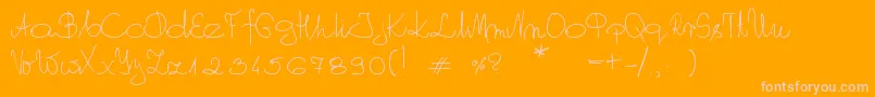 MyOwnScript-Schriftart – Rosa Schriften auf orangefarbenem Hintergrund