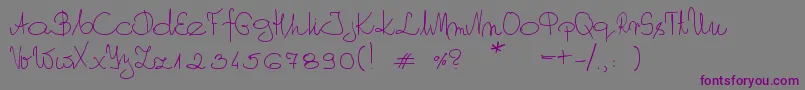 MyOwnScript Font – Purple Fonts on Gray Background