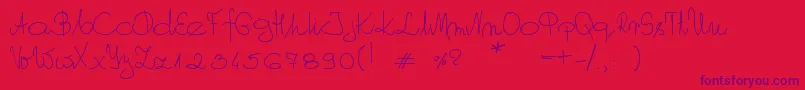 MyOwnScript Font – Purple Fonts on Red Background