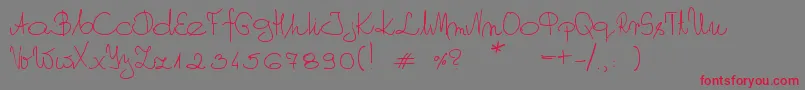 MyOwnScript Font – Red Fonts on Gray Background