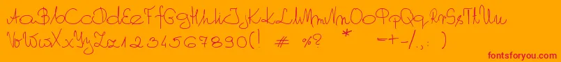 MyOwnScript Font – Red Fonts on Orange Background