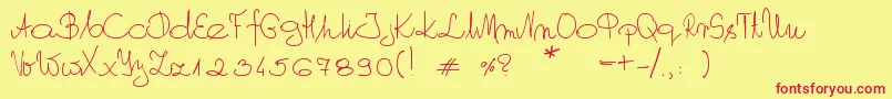 MyOwnScript Font – Red Fonts on Yellow Background