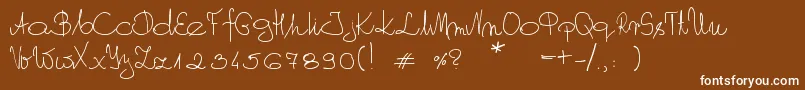 Weitere Informationen zur MyOwnScript-Schriftart MyOwnScript-Schriftart – Weiße Schriften auf braunem Hintergrund