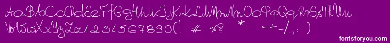 フォントMyOwnScript – 紫の背景に白い文字