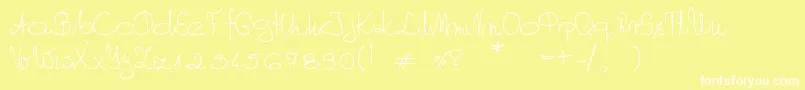 MyOwnScript Font – White Fonts on Yellow Background