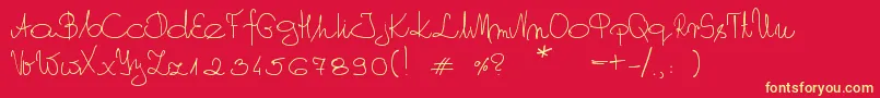 MyOwnScript Font – Yellow Fonts on Red Background