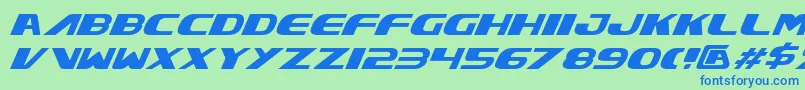 フォントXcelv3i – 青い文字は緑の背景です。