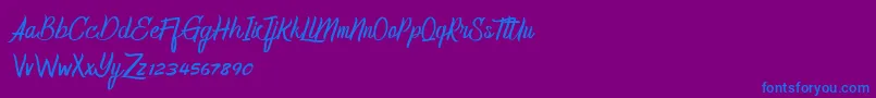 HomerunDemo Font – Blue Fonts on Purple Background