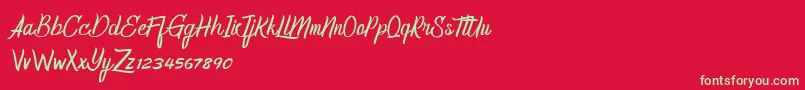 HomerunDemo Font – Green Fonts on Red Background