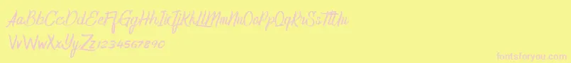 HomerunDemo Font – Pink Fonts on Yellow Background
