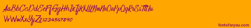 HomerunDemo Font – Purple Fonts on Orange Background