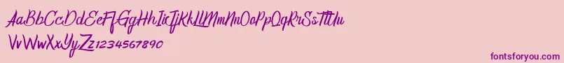 HomerunDemo Font – Purple Fonts on Pink Background