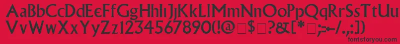 VillagePlain Font – Black Fonts on Red Background