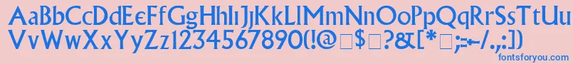 VillagePlain Font – Blue Fonts on Pink Background