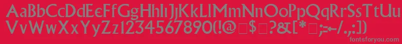VillagePlain-Schriftart – Graue Schriften auf rotem Hintergrund