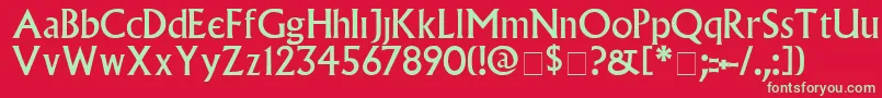 VillagePlain Font – Green Fonts on Red Background