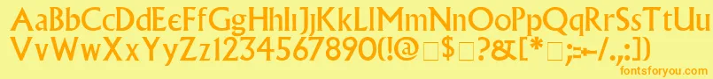 VillagePlain Font – Orange Fonts on Yellow Background