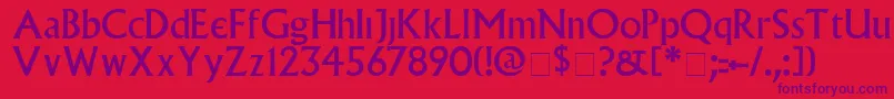 VillagePlain Font – Purple Fonts on Red Background