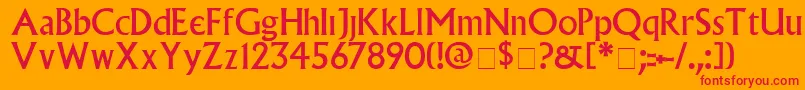 VillagePlain Font – Red Fonts on Orange Background