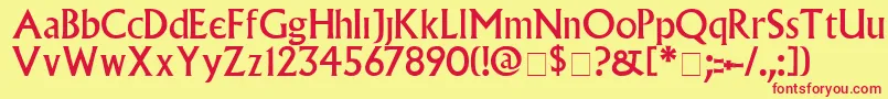 VillagePlain Font – Red Fonts on Yellow Background