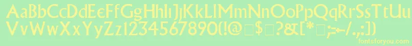 VillagePlain Font – Yellow Fonts on Green Background