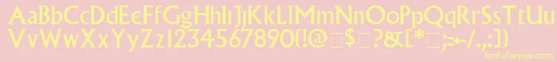 VillagePlain Font – Yellow Fonts on Pink Background