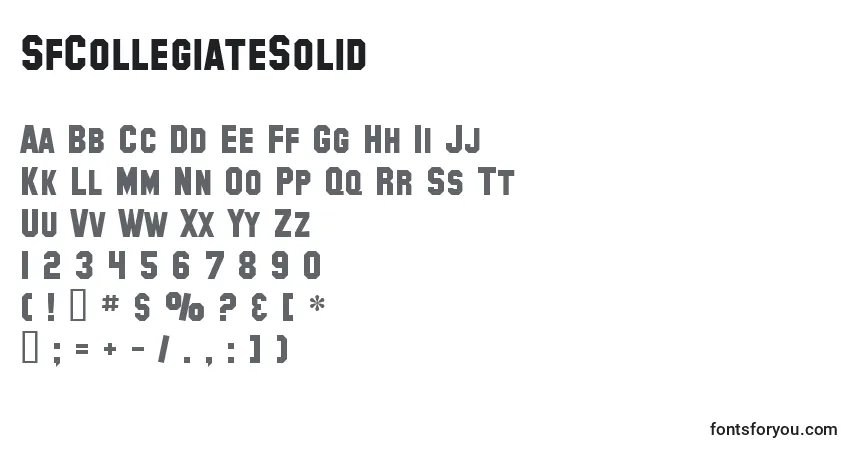 Шрифт SfCollegiateSolid – алфавит, цифры, специальные символы