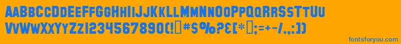 SfCollegiateSolid Font – Blue Fonts on Orange Background