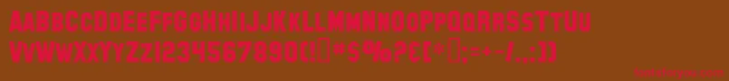 SfCollegiateSolid Font – Red Fonts on Brown Background
